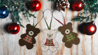 Festive Felt Teddy Bear Ornaments